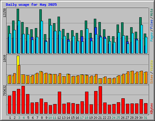 Daily usage for May 2025