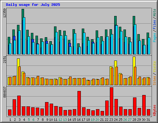 Daily usage for July 2025