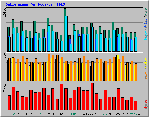Daily usage for November 2025